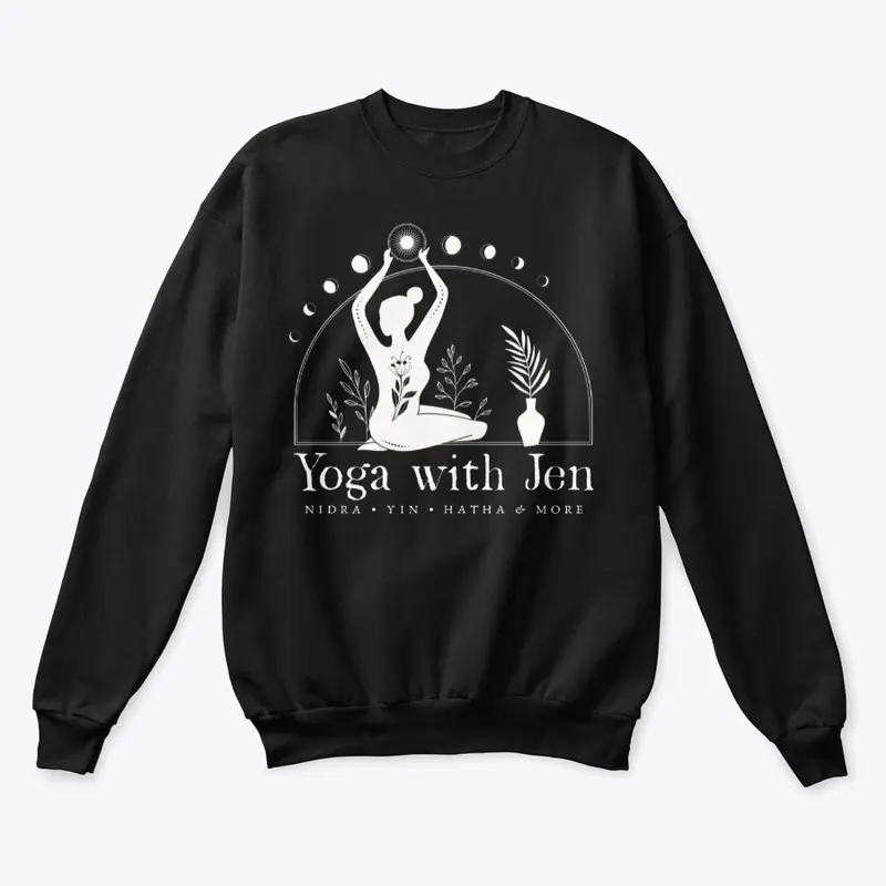 Yoga with Jen: Crewneck Sweatshirt White